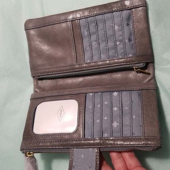 Brand New Fossil Full Size Wallet/Clutch(Grey) - Picture 7 of 11